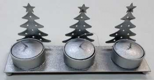 Kerzenständer Tännlein, 3er, silber